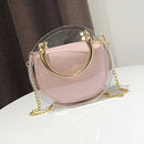 Round Clear Crossbody Bag Messenger Handbag Tote Shoulder Money Bank with I