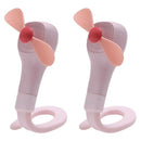 2x Flexible Outdoor Personal Mini Fan Portable Office Travel Hands-free Fan ABS