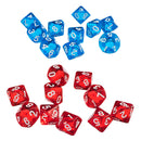 10pcs Red D10 Dice+10pcs Blue D10 Dice for  Games Gift