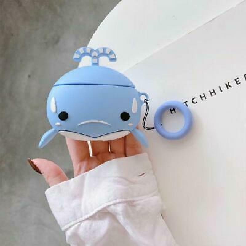 Cute Blue Whale Protective Case Shockproof Soft Silicone Cover for Airpods 1/2
