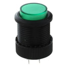 5 Pcs 4 Terminals Latching Type Green LED Lamp Round Push Button Switch DC