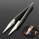Ceramic Tip Stainless Steel Tweezers Fine Pointed Tip Heat Resistant Tweezers OZ