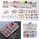 Wholesale Lots Mixed Lip Piercing Body Jewelry Barbell Rings Tongue Ring 60X Gw