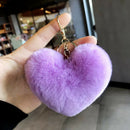 5 Pcs Cute Heart Pompom Keychain Women Bag Cars Simple Fluffy Key Chain Key X6M3