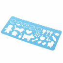 4pcs Student Child Plastic Templates Drawing Ruler Pink, Blue, Yellow, Gree Q9S5