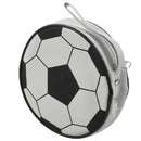 Football Ptint Zippered 24 Pcs CD DVD Round Wallet bag Black White X3A4