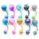 10PCS Surgical Steel Ball Barbell Navel Ring Belly Button Rings Body Piercing .