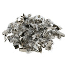 100Pcs Metal Badge Clips with Clear PVC Straps for ID Cards and Badge Holder