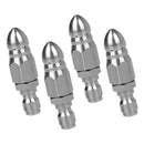 4X 1/4inch Drain Pipe Jetter Rotary Nozzle Quick Release Pressure Sewer Nozzle
