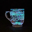 Glass Beer Mug Dragon LED Inductive Rainbow Color Flashing V2B5 Light Glow J9L1