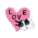 heart eye reversible sequined sew on patches for clothes diy coat applique!j