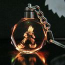 Dragon Ball Z Saiyajin Son Goku Trunks Crystal Key Ring Chain LED Light Pendant
