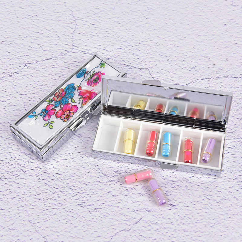 Metal Travel Pill Box Medicine Organizer Container Jewellery Storage Holder Gw