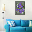 5D DIY Full Drill Diamond Painting Purple Flowers Cross Stitch Embroidery