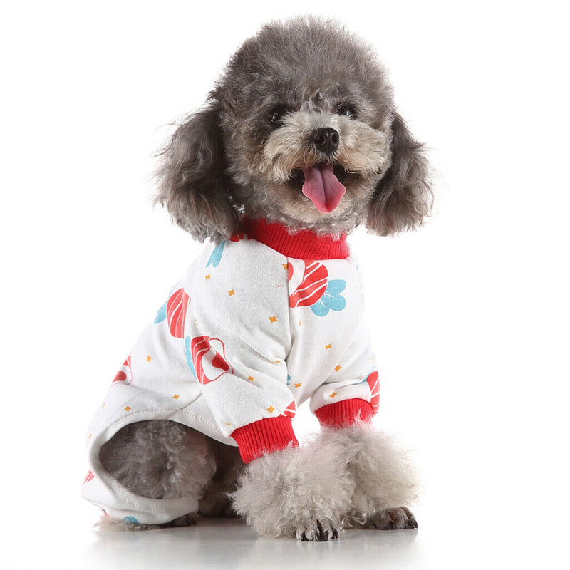 Pet Pajamas Comfort Pet Puppy Clothes Apparel For Small Dog Puppies Red-S