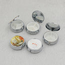1PC Portable Metal Round Organizer Compartment Pill Case Medicine Box â„–[