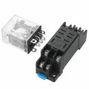 AC 12V Coil 8 Pin DIN Rail Electromagnetic Power Relay 8 Pin 5A LY2J w Base B4M9