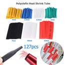 127pcs Assorted Polyolefin Heat Shrink Tubing Kit Shrinkable Cable Wrap Sleeves