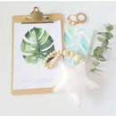 Wooden Beaded White Star Hanging Ornament for Home Wedding DIY Decor