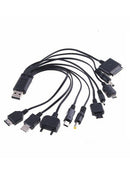 2 x Fast USB Charging Cable Universal 10 in 1 Multi Function Phone Cord Charger