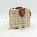 Women's Handbags Mini Women Messenger Bags Leather Square Straw Ladies Cros P2V7