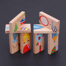 28pcs/Set Dominoes Wooden Puzzle Cartoon Montessori Educational Baby Toys