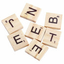 100x Wooden Alphabet Tiles Black Letters & Numbers For Scrabble Kid Child E