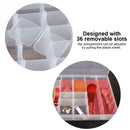 36 Grid Transparent Plastic Storage Box Adjustable Divider Cosmetic Manager