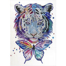 5D DIY Special Shaped Diamond Painting Tiger Butterfly Embroidery Craft Kit Home