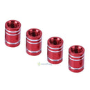 4pcs Red Wheel Tyre Tire Valve Stems Air Dust Cover Screw Caps Car Truck Bike
