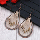 Bohemian Retro Water Drip String Dangle Hanging Drop Earrings With Beads ForP8B3