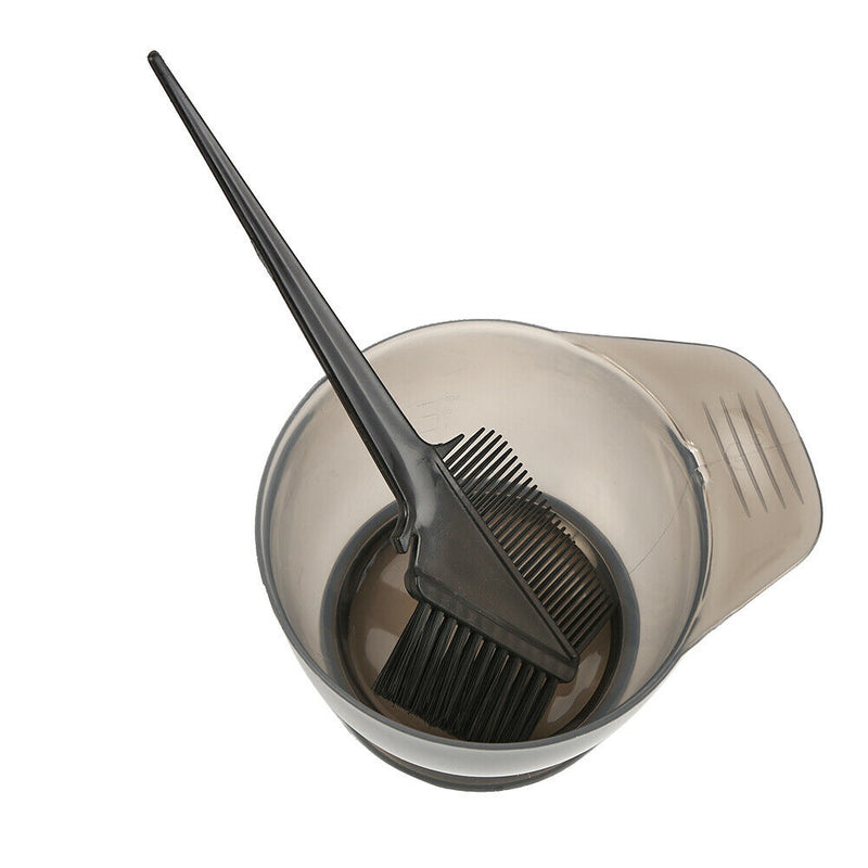 5pcs Hair Dye Bowl +3 Brush + 1 Ear Shield Combo Set Coloring Tint (Black) A