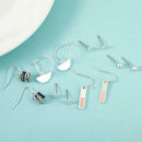 6pair/set Women Geometric Earring Beads Oil Drop Stud Earrings Jewelry