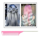 2pcs Hairdresser Barber Metal Pin Tail Rat Tail Comb For Hair Styling