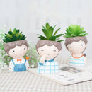 Curly Boy Planter Set - 4Pcs European Style Succulent Plants Planter Pot Mi