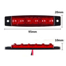 10 x 12V 6 LED Side Front Marker Indicators Lights Lamp Truck Trailer Red Color