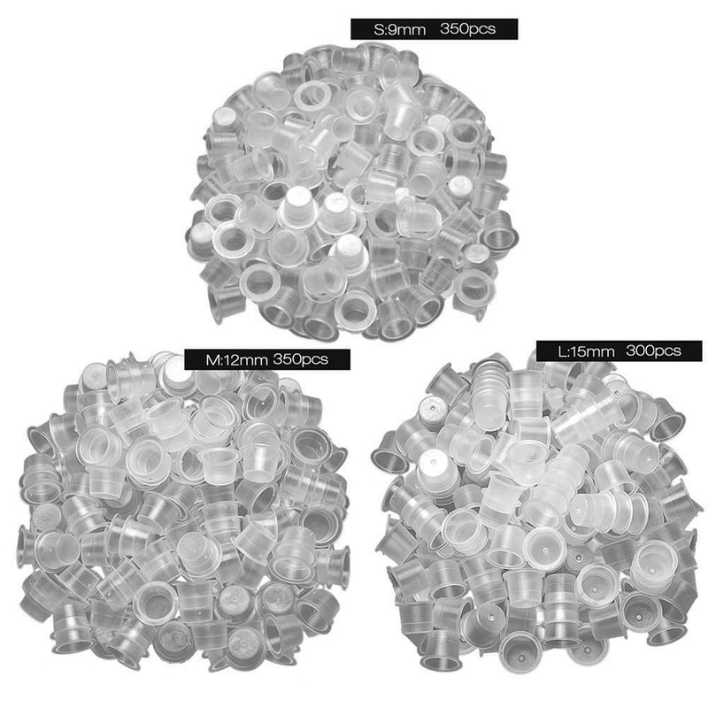 1000pcs Plastic Disposable Tattoo Ink Cap Mix Size Pigment Holder Container A