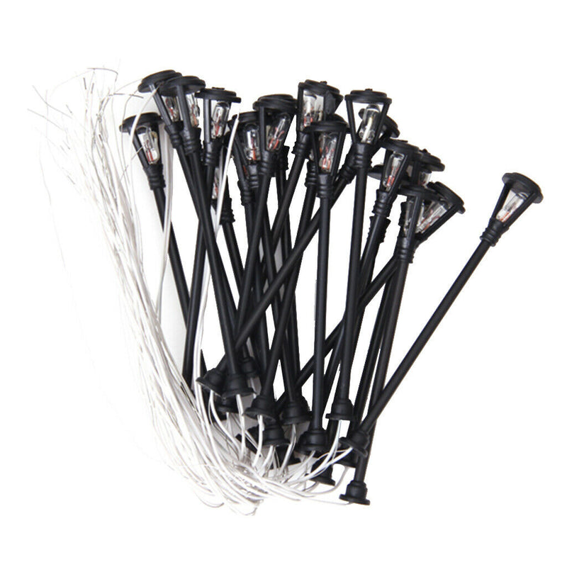 20pcs Mini Lamp LED Lights 1/100 Scale, Diorama Landscaping Making Accessories