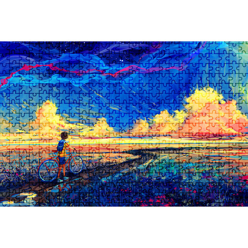Bike Boys Jigsaw 1000pcs Puzzles Educational Toys Cartoon Art Picture Decor