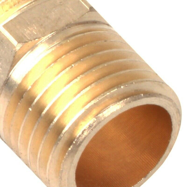 Solid Brass 1/4" PT Male Thread Water Hose Pipe Straight Connector