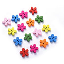 100 PCS 2 Holes Flower Wooden Decorative Buttons Multicolor Plum Wooden Blossom