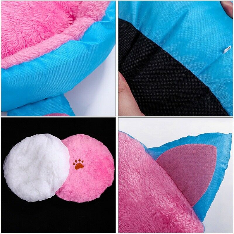 Cat Warm Bed Velvet Comfortable Ear Shape Kennel for Puppy Cama Gato Lovely A7S9