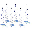 30 Pieces Shark Shape Hanging Swirls Kids Party Wall Ceiling Decoration