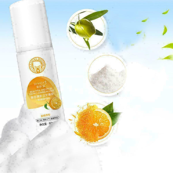 60ml Oral Care Whiten Oral Hygiene Mousse Remove Stain Foam Toothpaste R7T8 Z7D0
