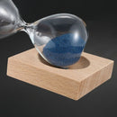 Blue wood + glass + iron powder sand iron flowering magnetic hourglass with