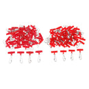 100pcs Durable Fishing Sinker Slides Hooked Snap Swivels Line Connectors Red