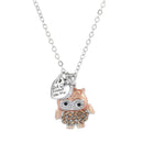 Owl Necklace Always Love You Owl Design Rhinestones Crystal Pendant Lover's Gift