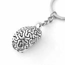 Brain Keychain Alloy Smart Brainiac IQ Key Ring Fob Chain Medicine Human Y3L7