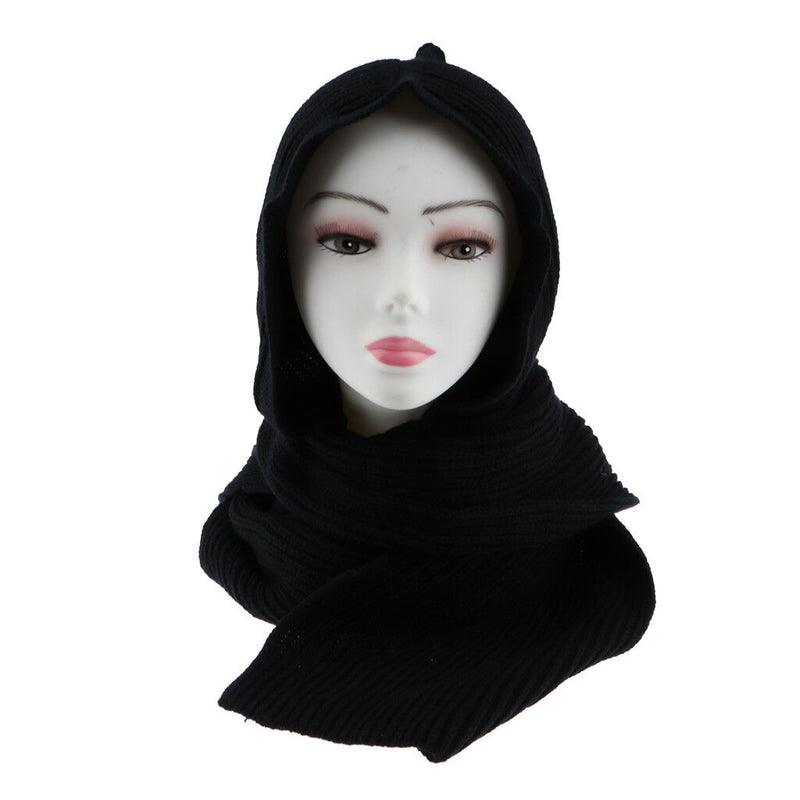 2x Women Winter Hooded Scarf Ladies Shawl Pashmina Stole Blanket Wrap Beanie