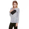 New Women Lady Cute Heart Love Round Neck Long Sleeve Top Tshirt Blouse L